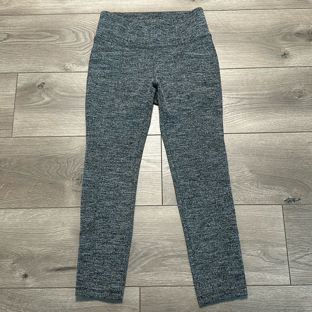 Athleta Metro High Waist Gray Herringbone Hybrid Leggings Size XS